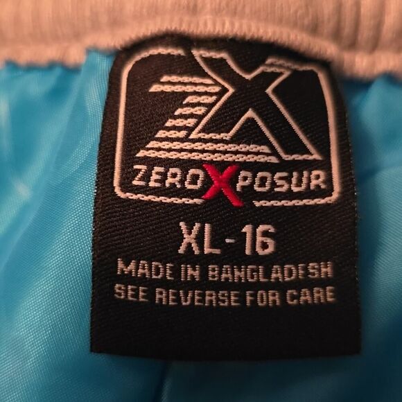 New Zeroxposur Kids XL Size 16 Teal Snow Ski Sledding Pant Pockets Snow Gator - Picture 4 of 7